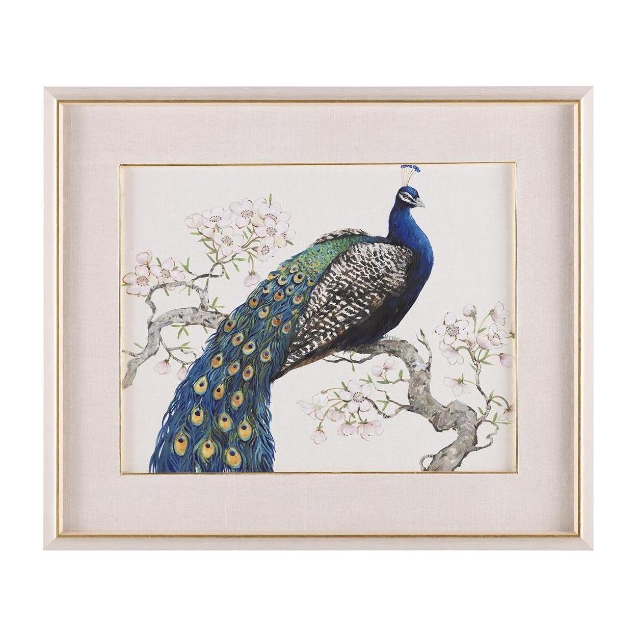 John Richard Decor Tim O'Toole's Peacock and Blossoms II