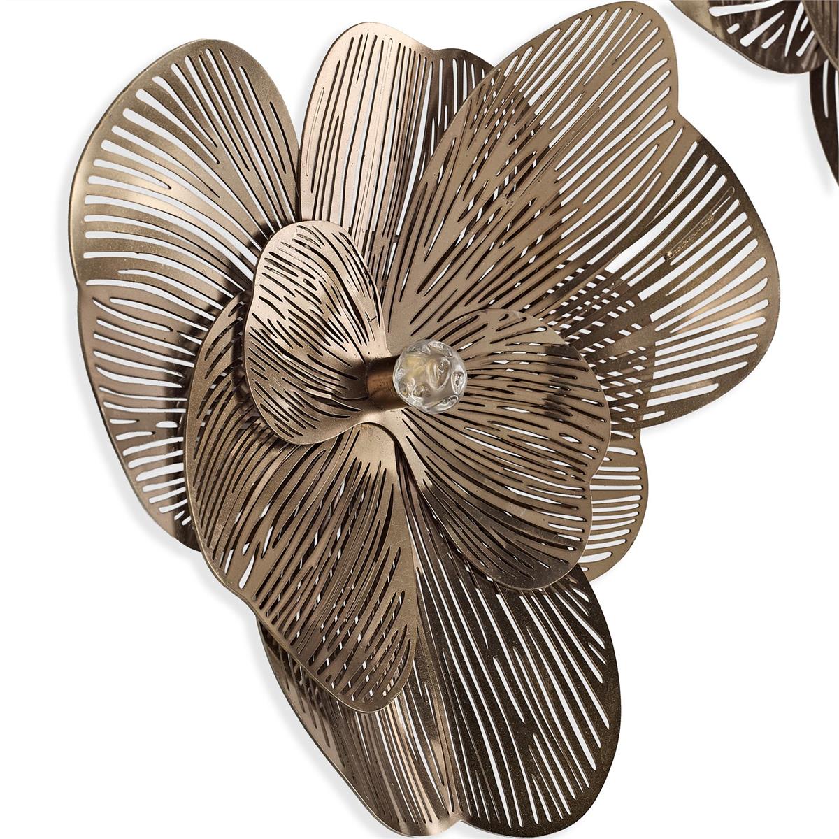John Richard Golden Camellia Wall Art, Set of 3