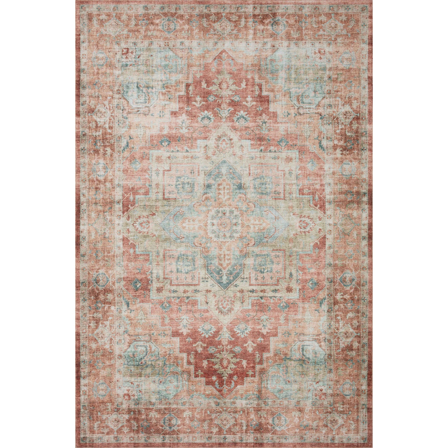 Loloi II Heidi HEI-01 Terracotta / Aqua Rug