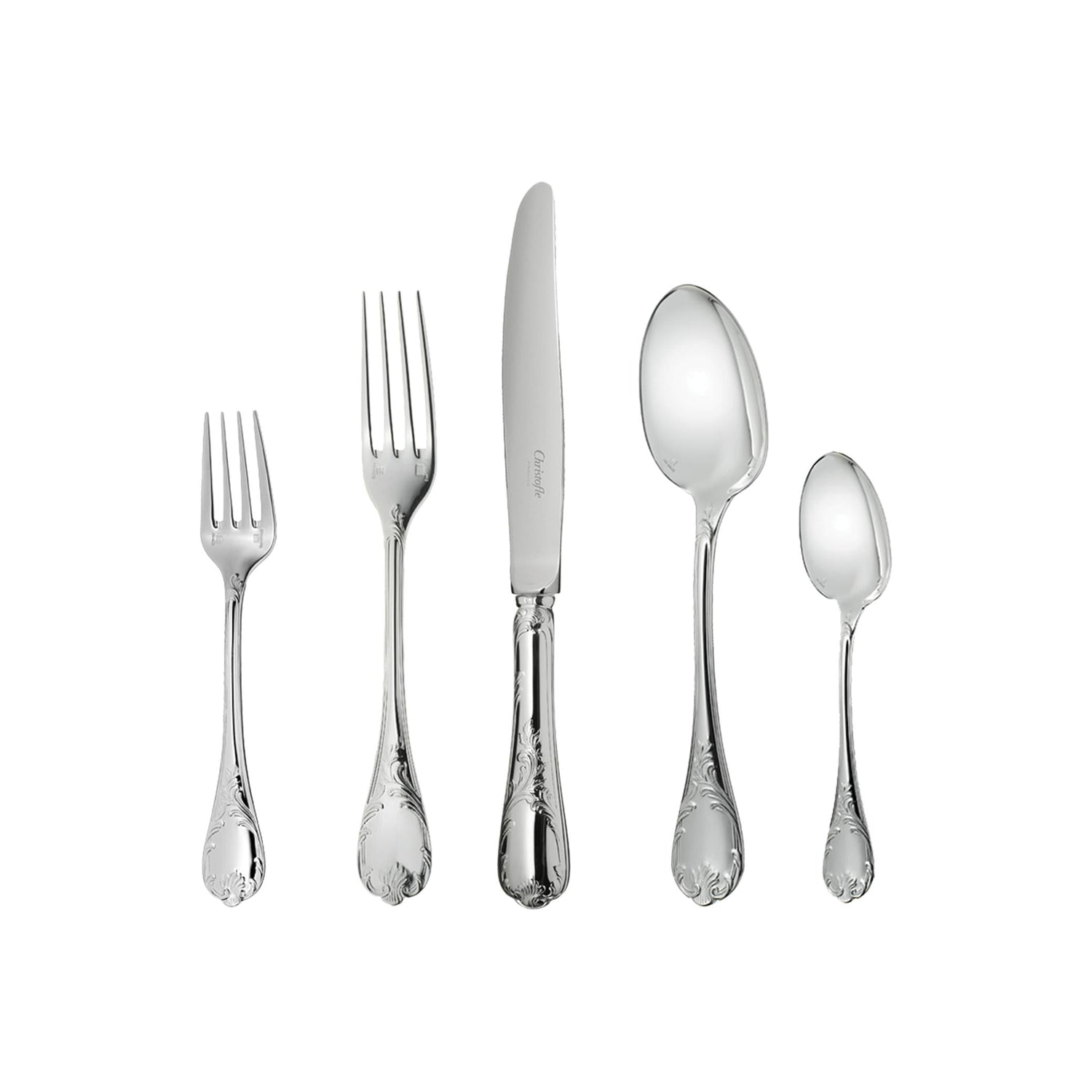 Christofle Marly Silver-Plated Five-Piece Flatware Set