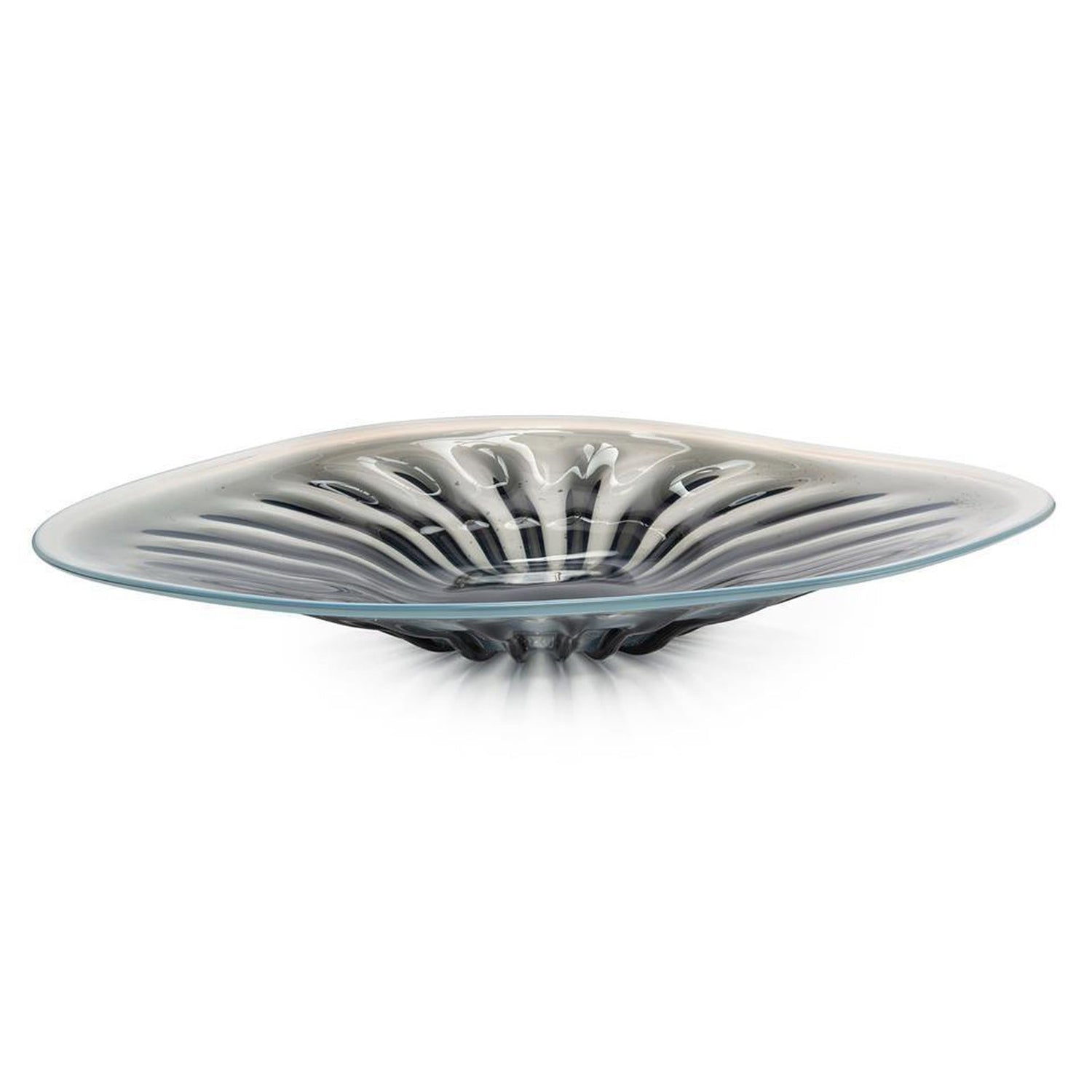 John Richard Rays Of Blue And White Glass Charger