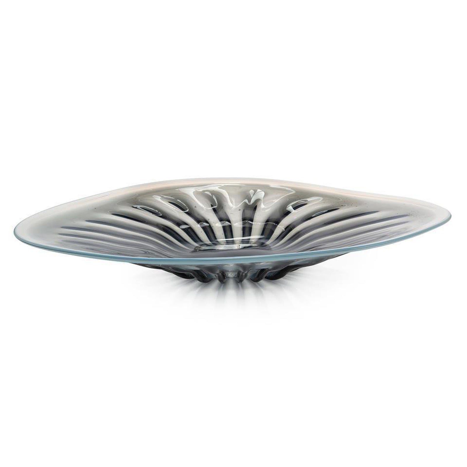 John Richard Rays Of Blue And White Glass Charger