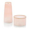 John Richard Decor Set of Two Palest of Pink Glass Vases