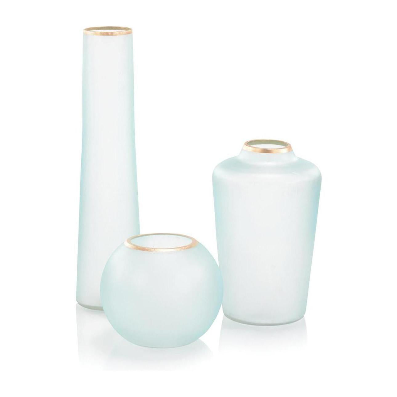 John Richard Decor Set of Three Whisper Blue Glass Vases