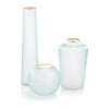 John Richard Decor Set of Three Whisper Blue Glass Vases