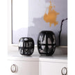 John Richard Decor Set of Two Black-and-White Glass Vases