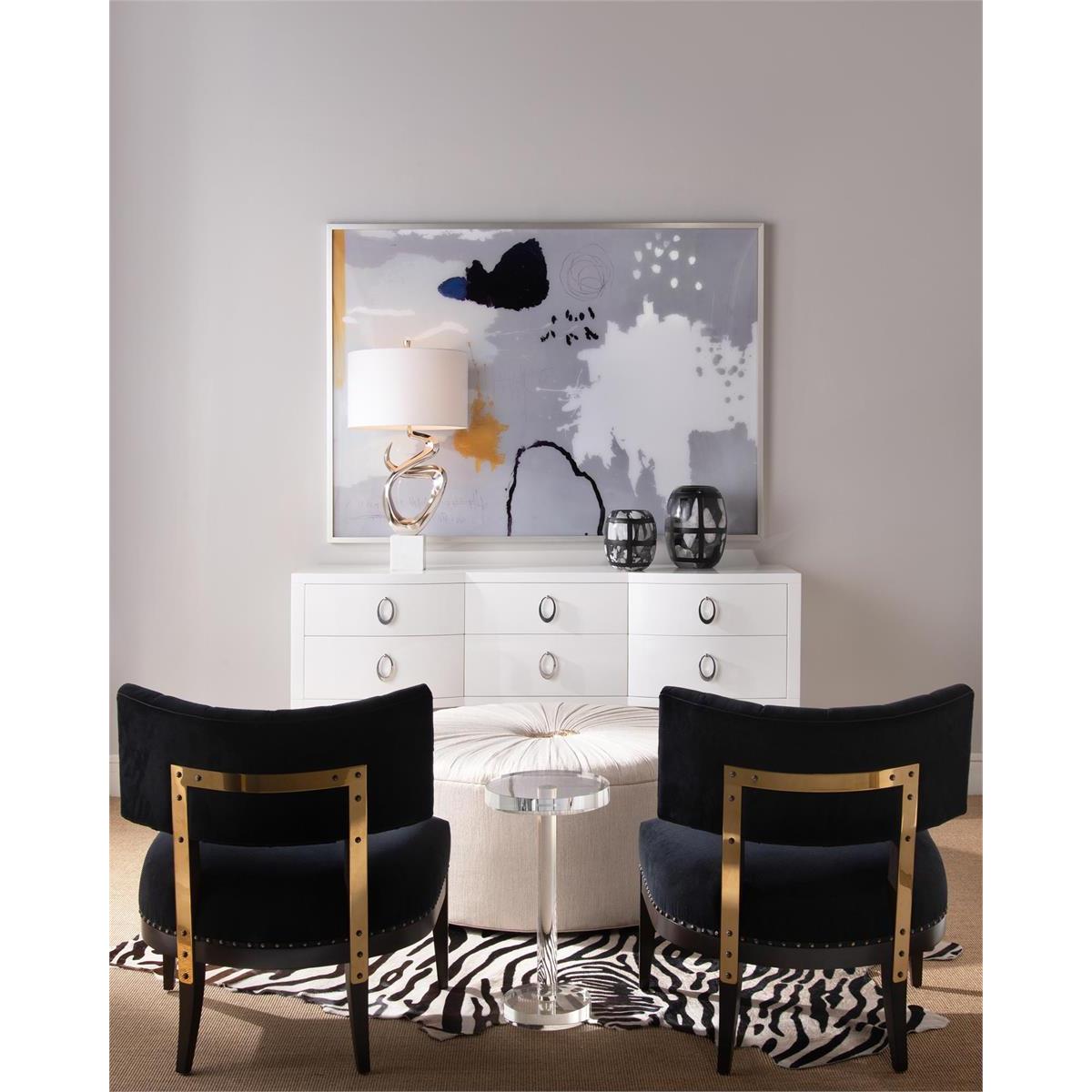 John Richard Decor Set of Two Black-and-White Glass Vases