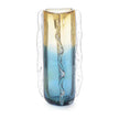 John Richard Decor Blue And Yellow Rippled Handblown Glass Vase II