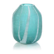 John Richard Decor Aqua Green Etched Glass Vase I