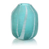 John Richard Decor Aqua Green Etched Glass Vase I
