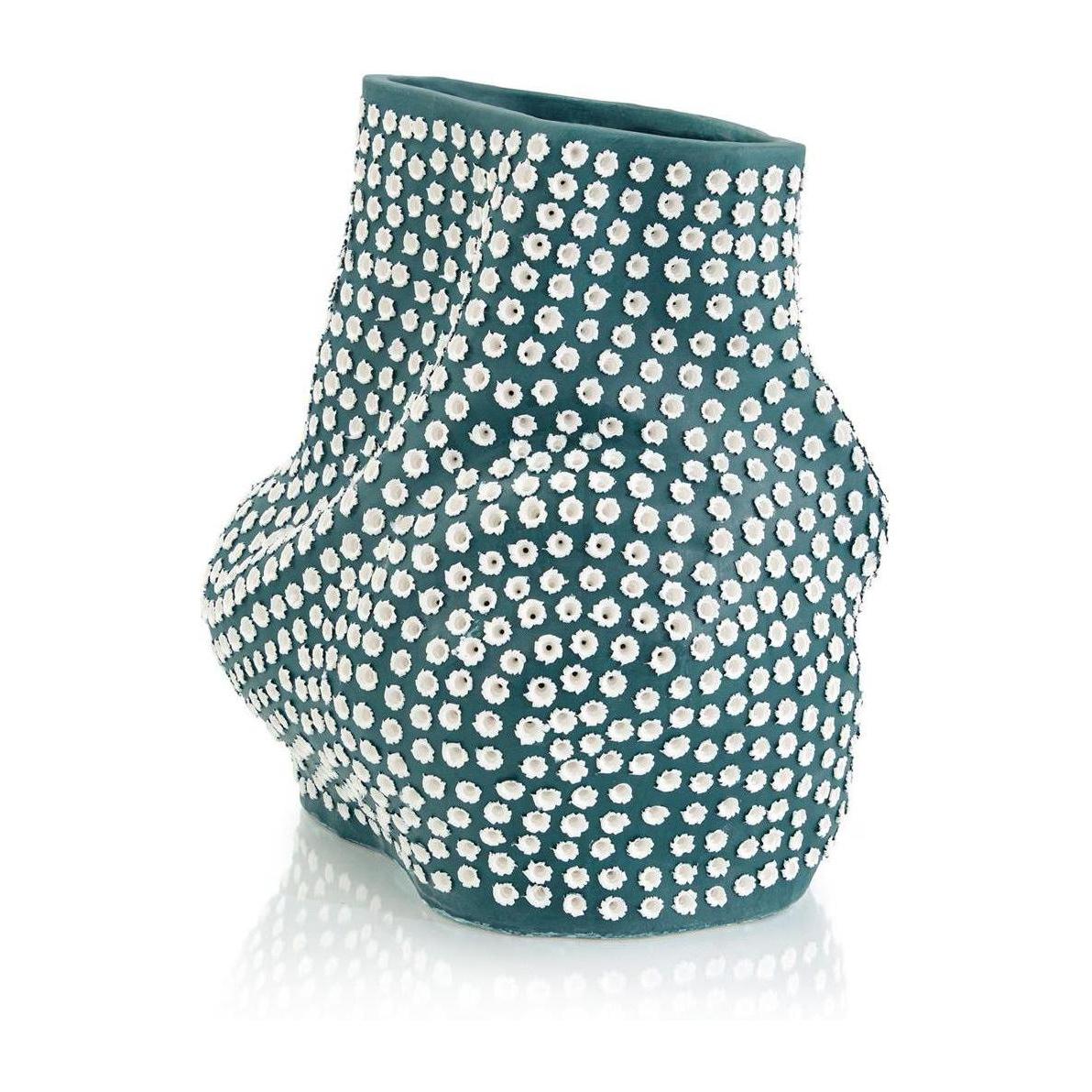 John Richard Decor Teal Blue Porcelain Vase