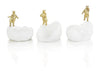 John Richard Decor A Set of Three Brass Bears on Quartz Sculptures