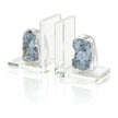 John Richard Decor Set of Two Silver Geode Bookends