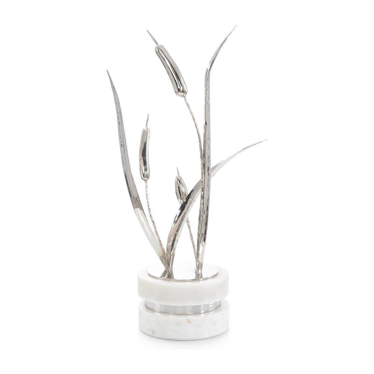 John Richard Decor Cattails Sculpture on Marble, Large