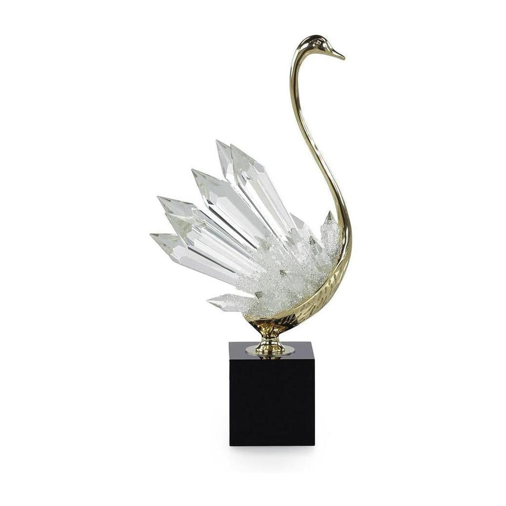 John Richard Decor Crystalline Bird Sculpture on Black Base