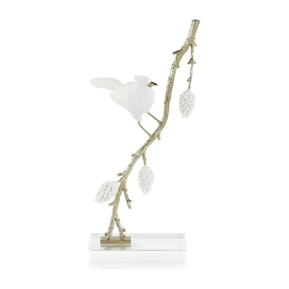 John Richard Decor Porcelain Bird Sculpture on Pine Branch I