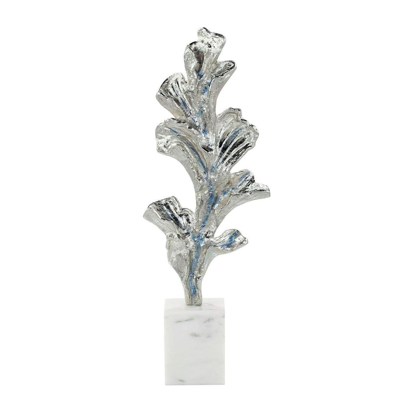 John Richard Decor Gleaming Leaf Sculpture on Marble Base