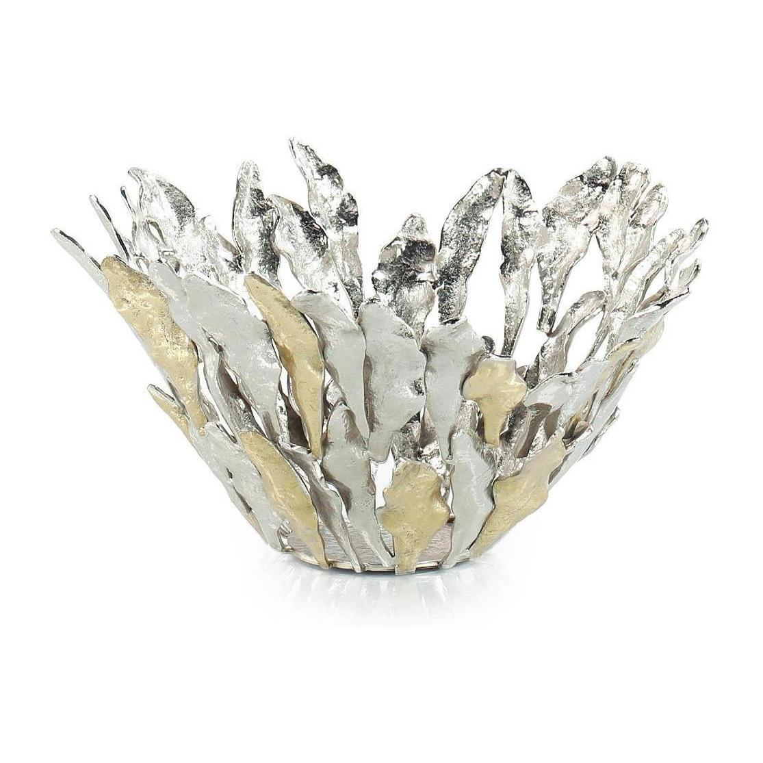 John Richard Decor Plume Bowl, Brass and Nickel