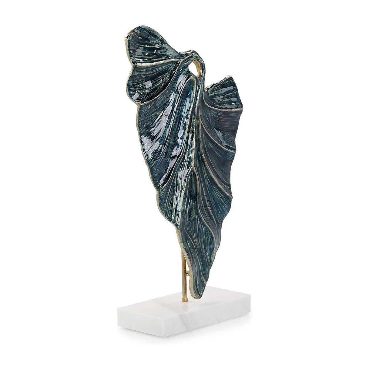 John Richard Decor Standing Leaf Sculpture on Marble Base