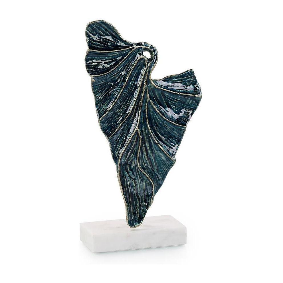 John Richard Decor Standing Leaf Sculpture on Marble Base