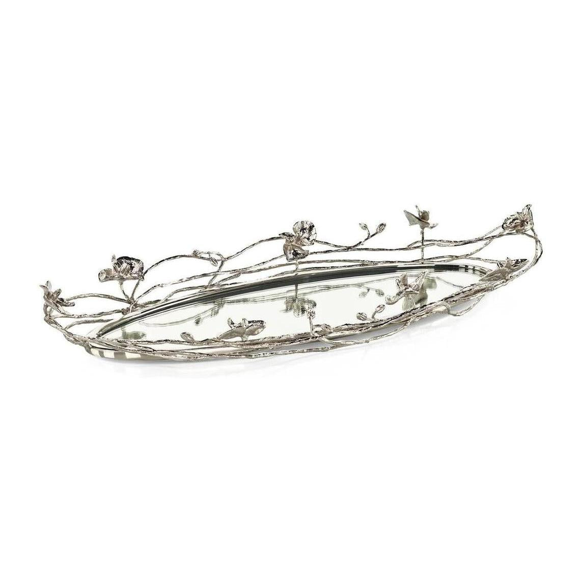 John Richard Decor Orchids in Bloom Tray, Nickel