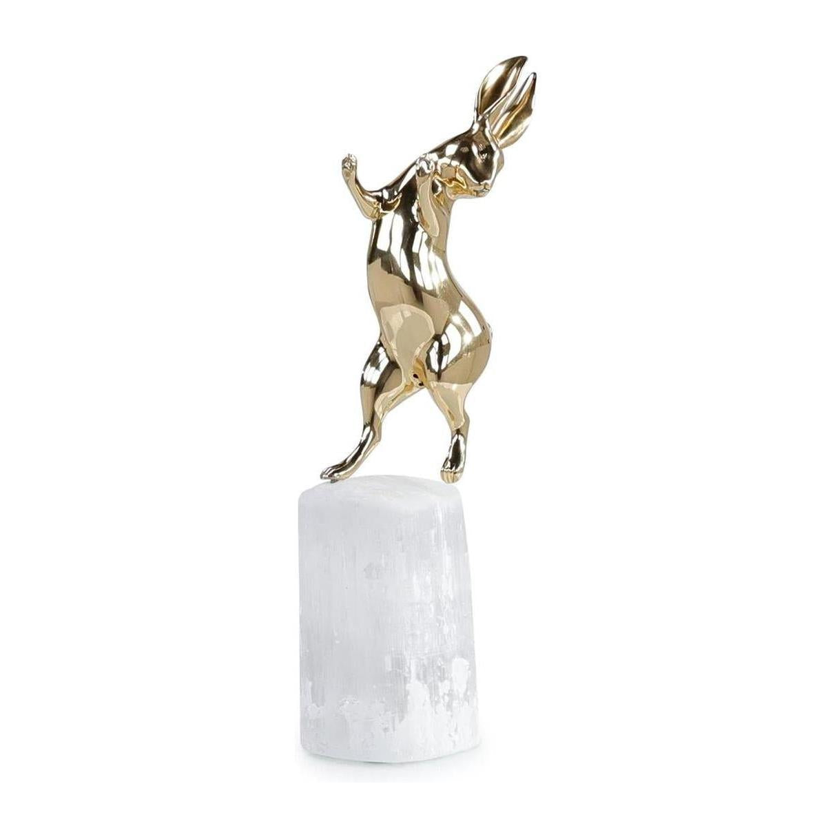 John Richard Decor Dancing Bunny Sculpture on Selenite