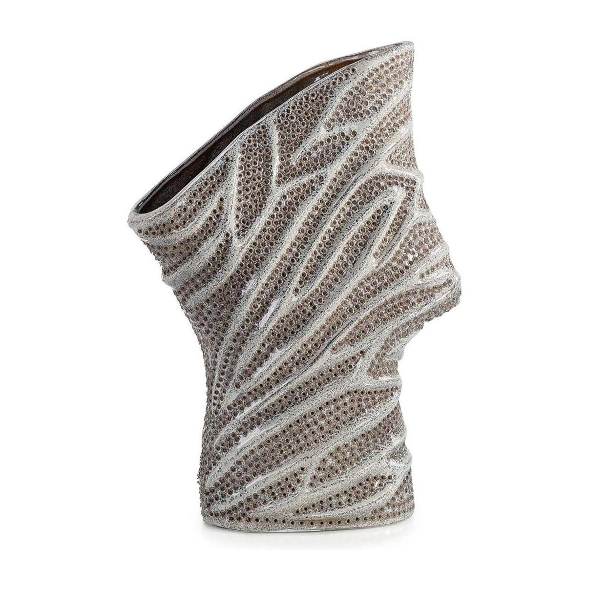 John Richard Decor Porcelain Mesh Vase, Silver