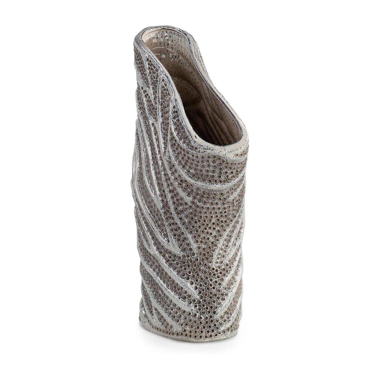 John Richard Decor Porcelain Mesh Vase, Silver