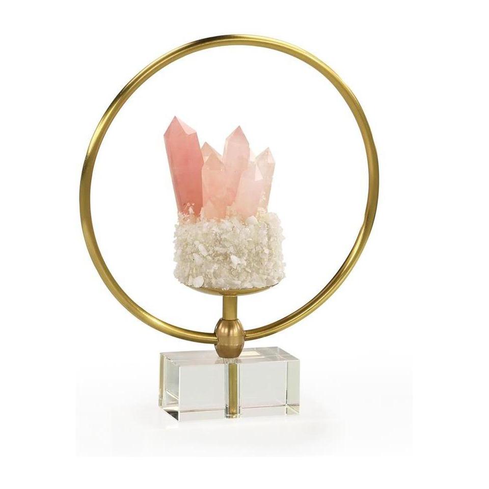 John Richard Decor Encircled Rose Quartz Sculpture, Small