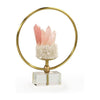 John Richard Decor Encircled Rose Quartz Sculpture, Small