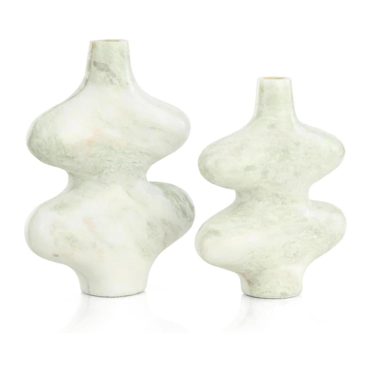 John Richard Decor Echoed Marble Vases, Set of 2