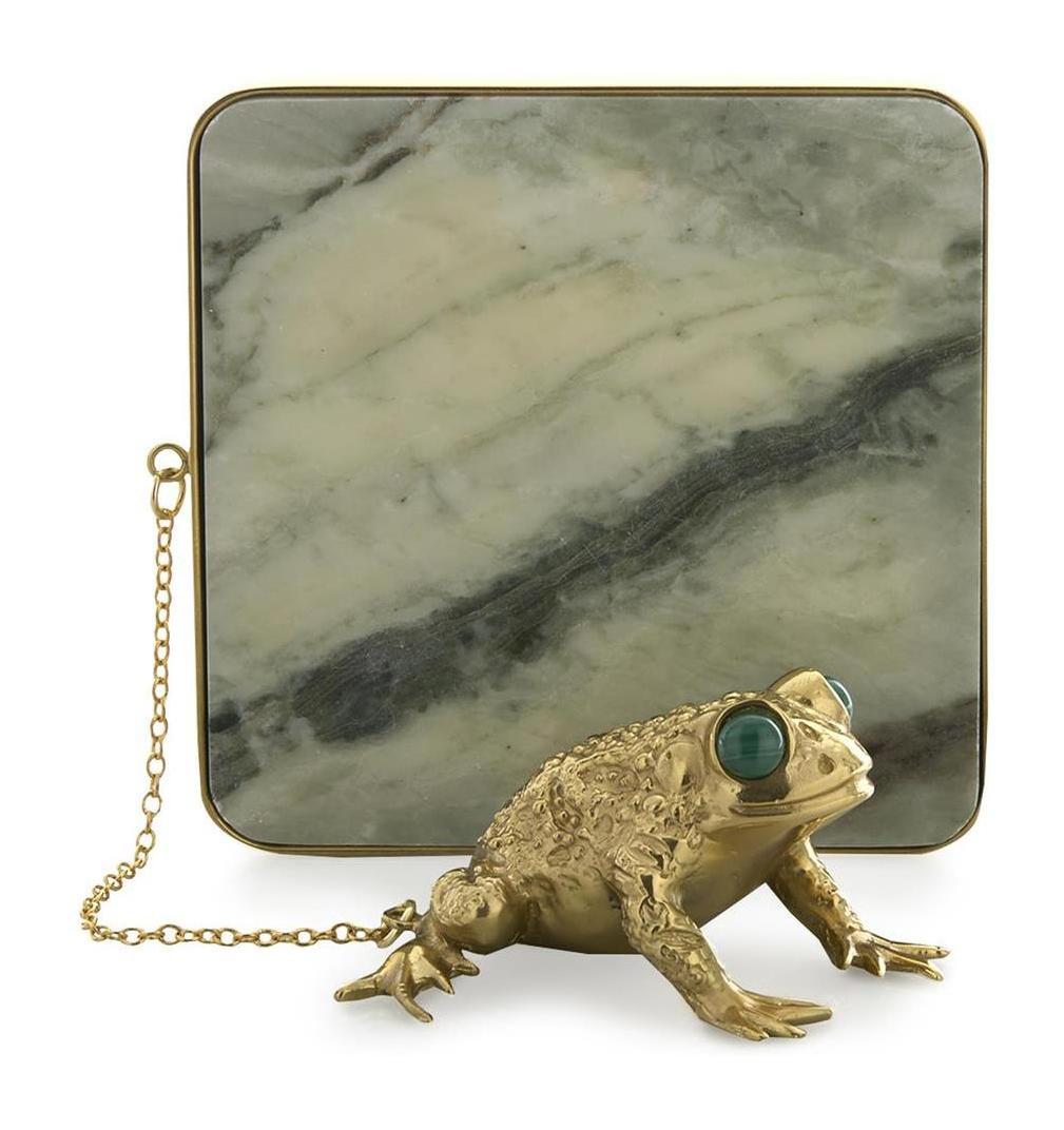 John Richard Decor Brass Frog Napkin Holder