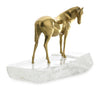 John Richard Decor Brass Horse Sculpture on Selenite