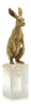 John Richard Decor Brass Hare Sculpture on Selenite