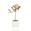 John Richard Embellished Blossom Sculpture on Crystal