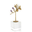 John Richard Embellished Blossom Sculpture on Crystal