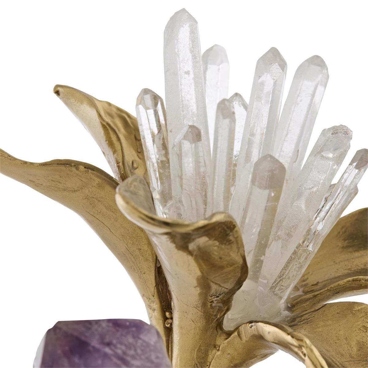 John Richard Embellished Blossom Sculpture on Crystal