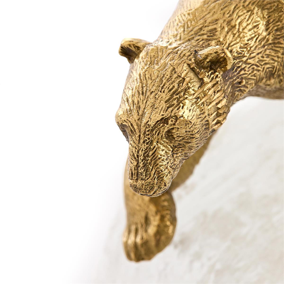 John Richard Brass Bear Sculpture on Selenite