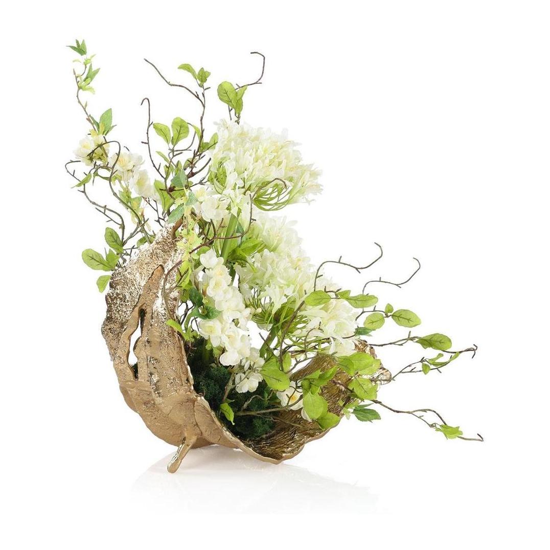 John Richard Decor White Agapanthus Leaf Sculpture