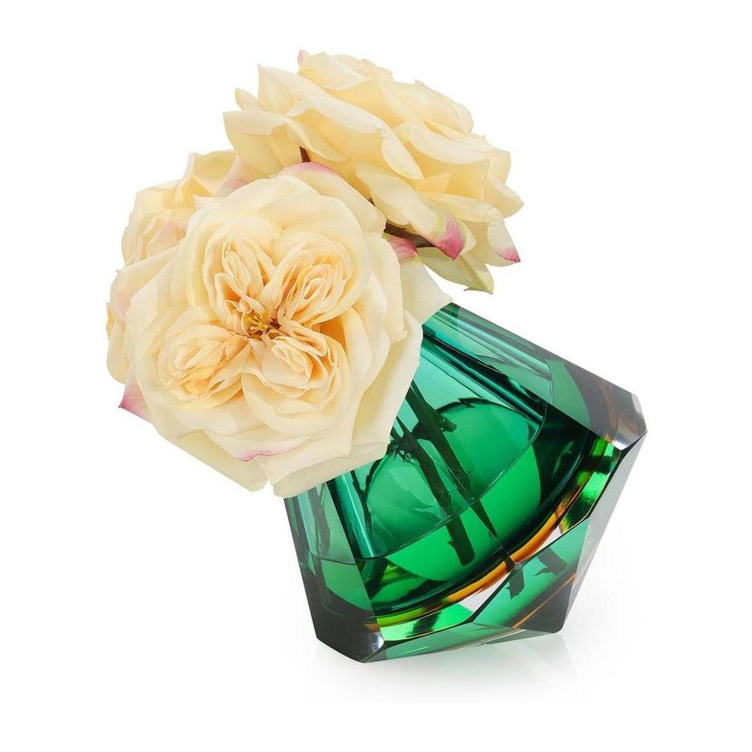 John Richard Decor Emerald Art Glass and Roses