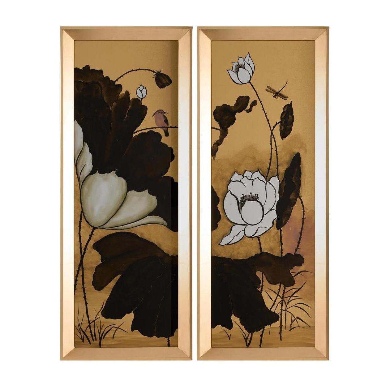 John Richard Decor Gilded Garden Panels Diptych