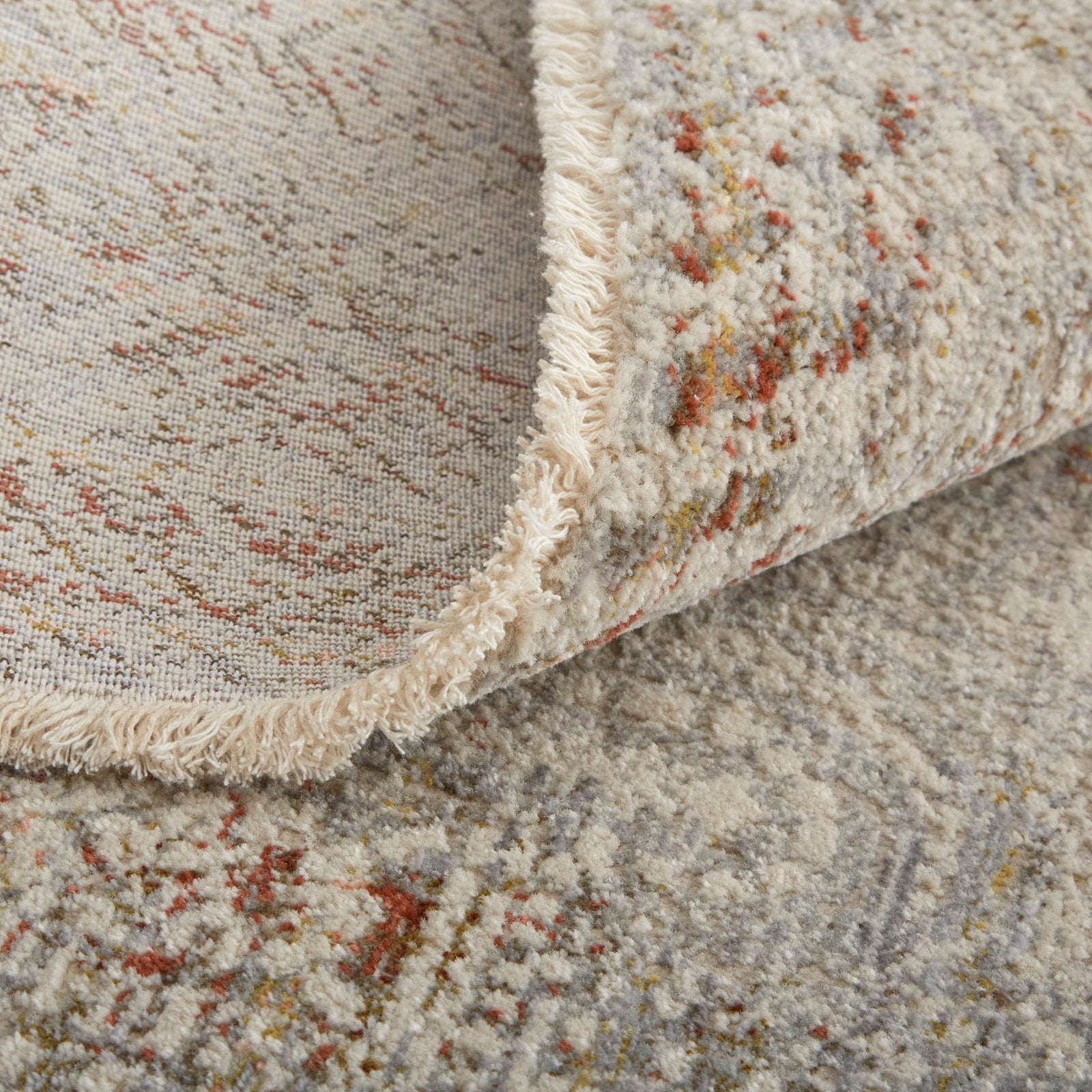 Feizy Kaia 39GKF Transitional Distressed in Tan/Ivory/Orange