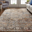 Feizy Kaia 39GMF Transitional Medallion in Tan/Orange/Blue