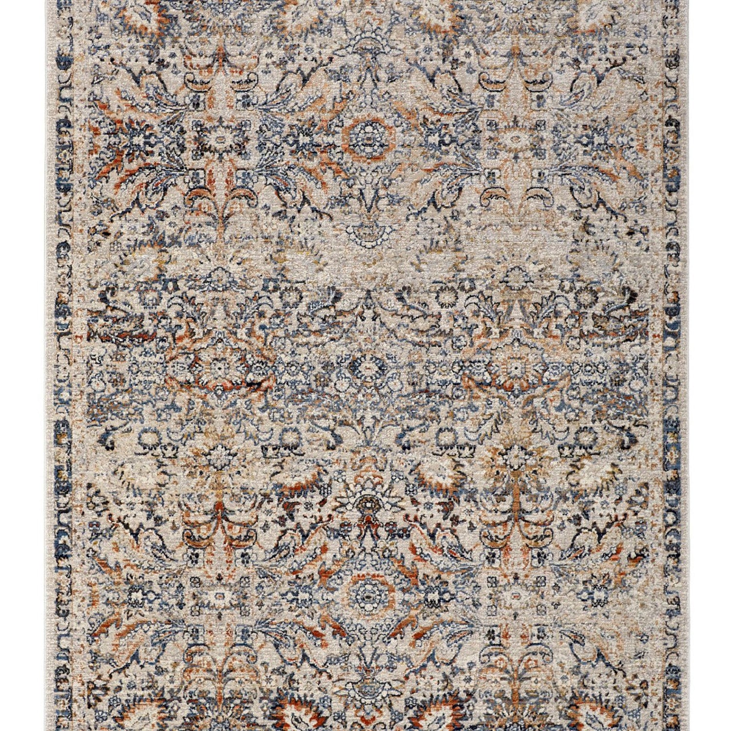 Feizy Kaia 39GNF Transitional Damask in Tan/Blue/Orange
