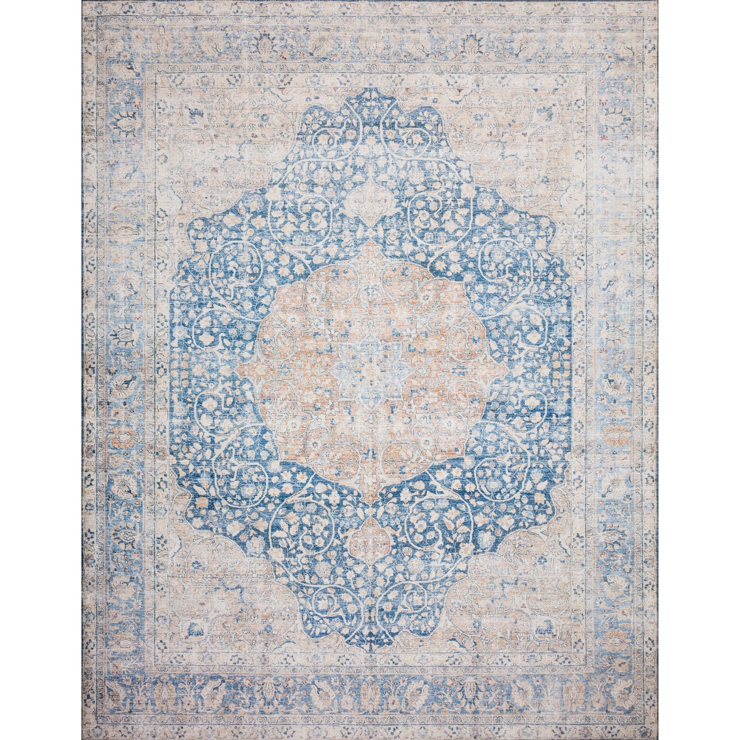 Loloi II Layla LAY-07 Blue / Tangerine Rug