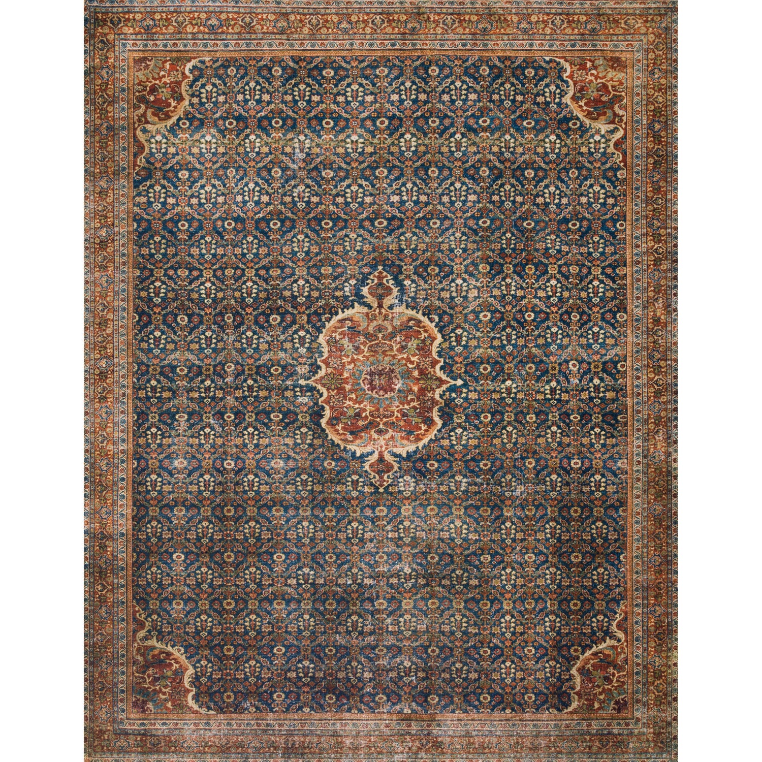 Loloi II Layla LAY-09 Cobalt Blue / Spice Rug