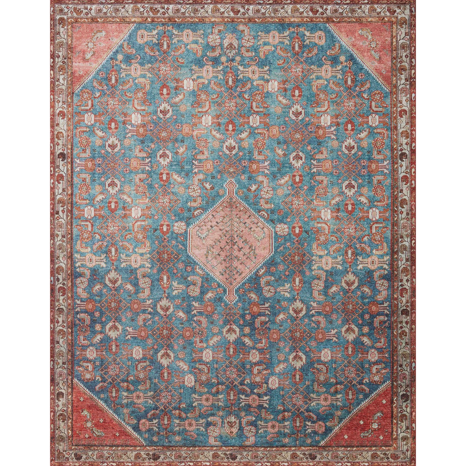 Loloi II Layla LAY-10 Marine / Clay Rug
