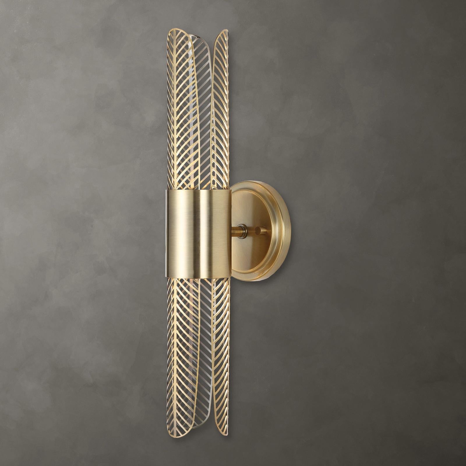 Uttermost Cret 2 Light Led Brass Sconce