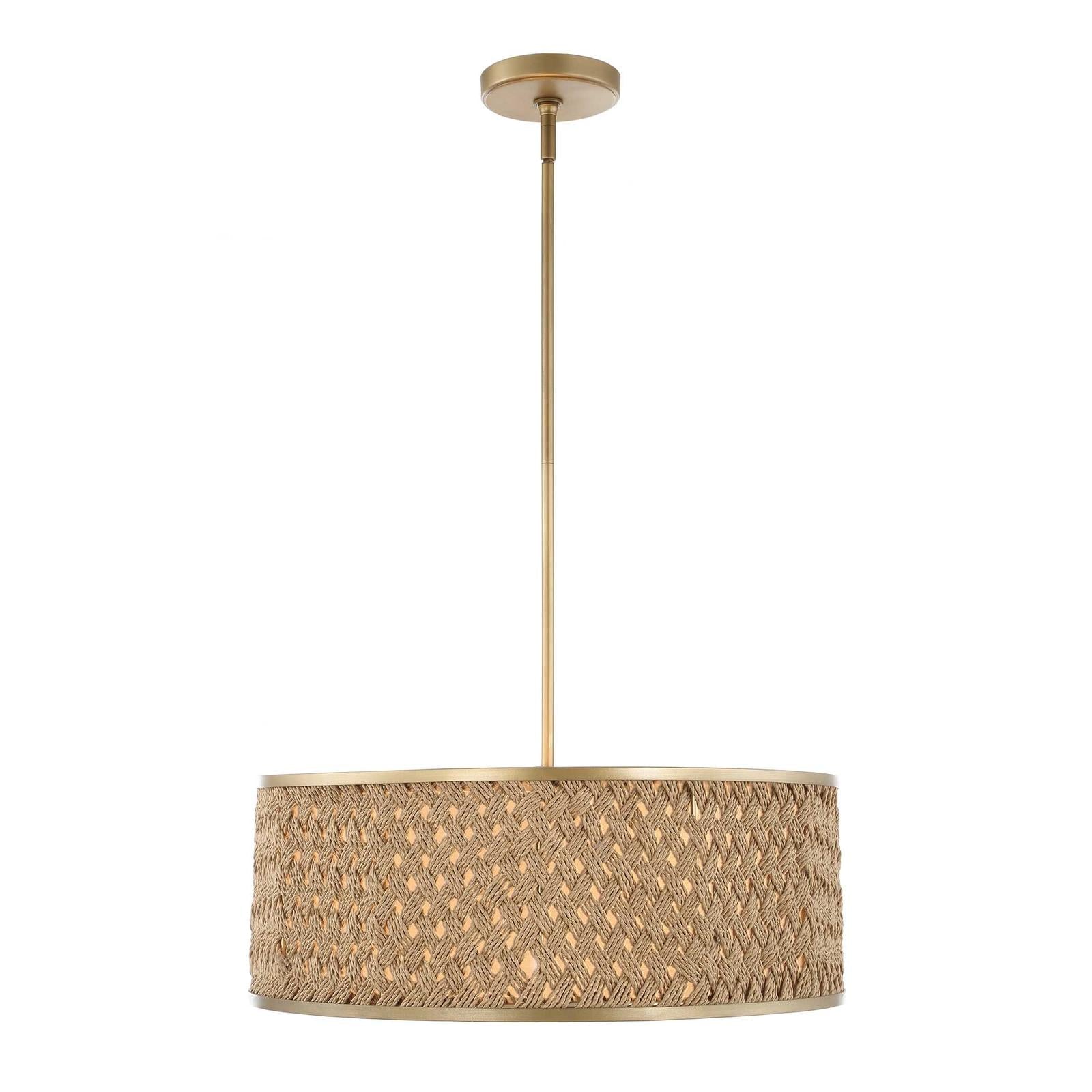 Uttermost Pinchot 4 Light Rattan Drum Pendant