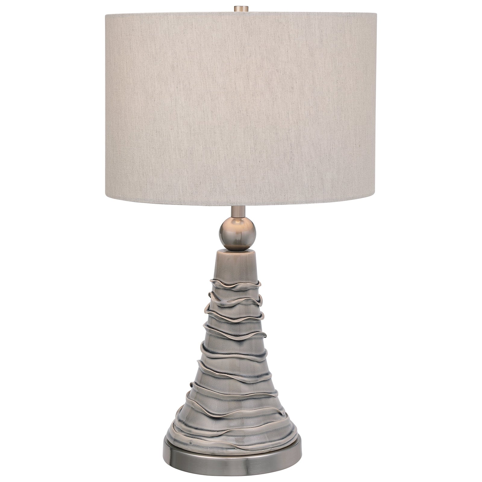Modern Accents Wavy Lines Ceramic Table Lamp